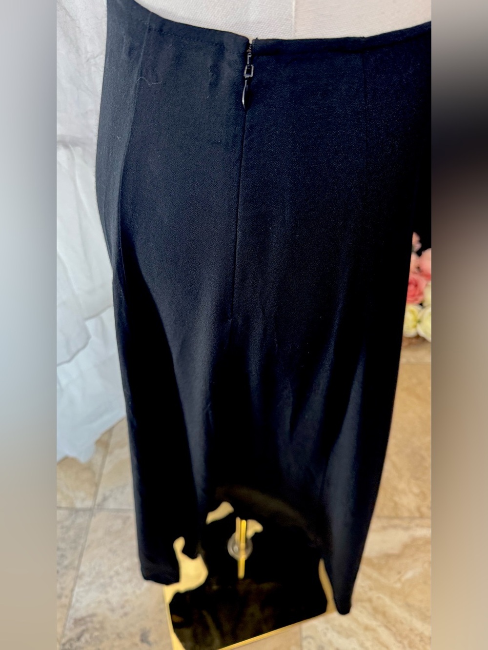 NWT Reformation Black Midi Skirt with High Side Slit - Picture 5 of 10